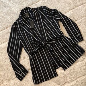 Dynamite Stripped belted kimono blazer